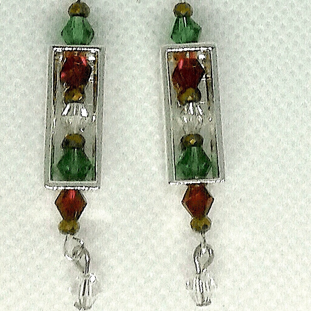 "Colors of Xmas" swarovski crystal earrings